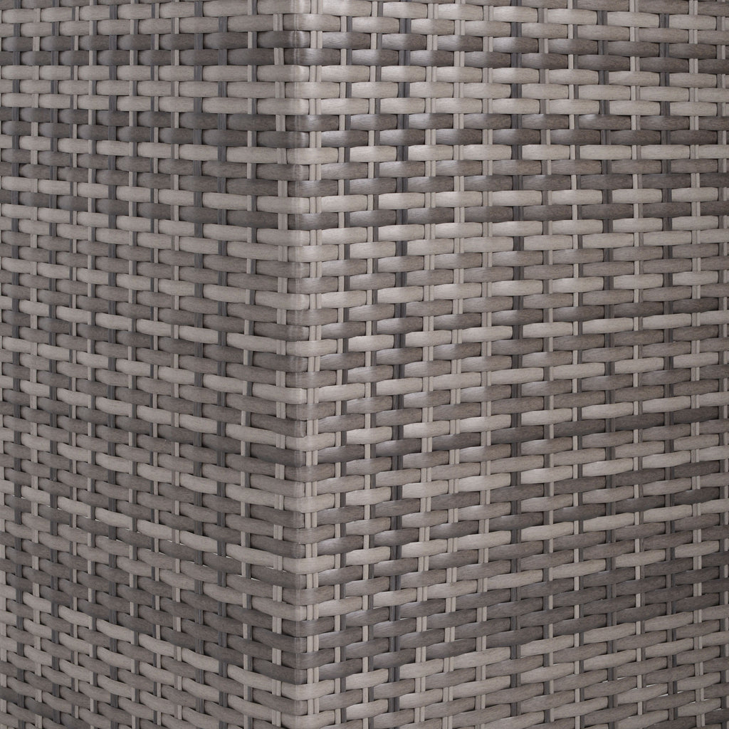 3-Piece Garden Lounge Set with 2 Outdoor Sofas and 1 Garden Table in Grey Synthetic Rattan