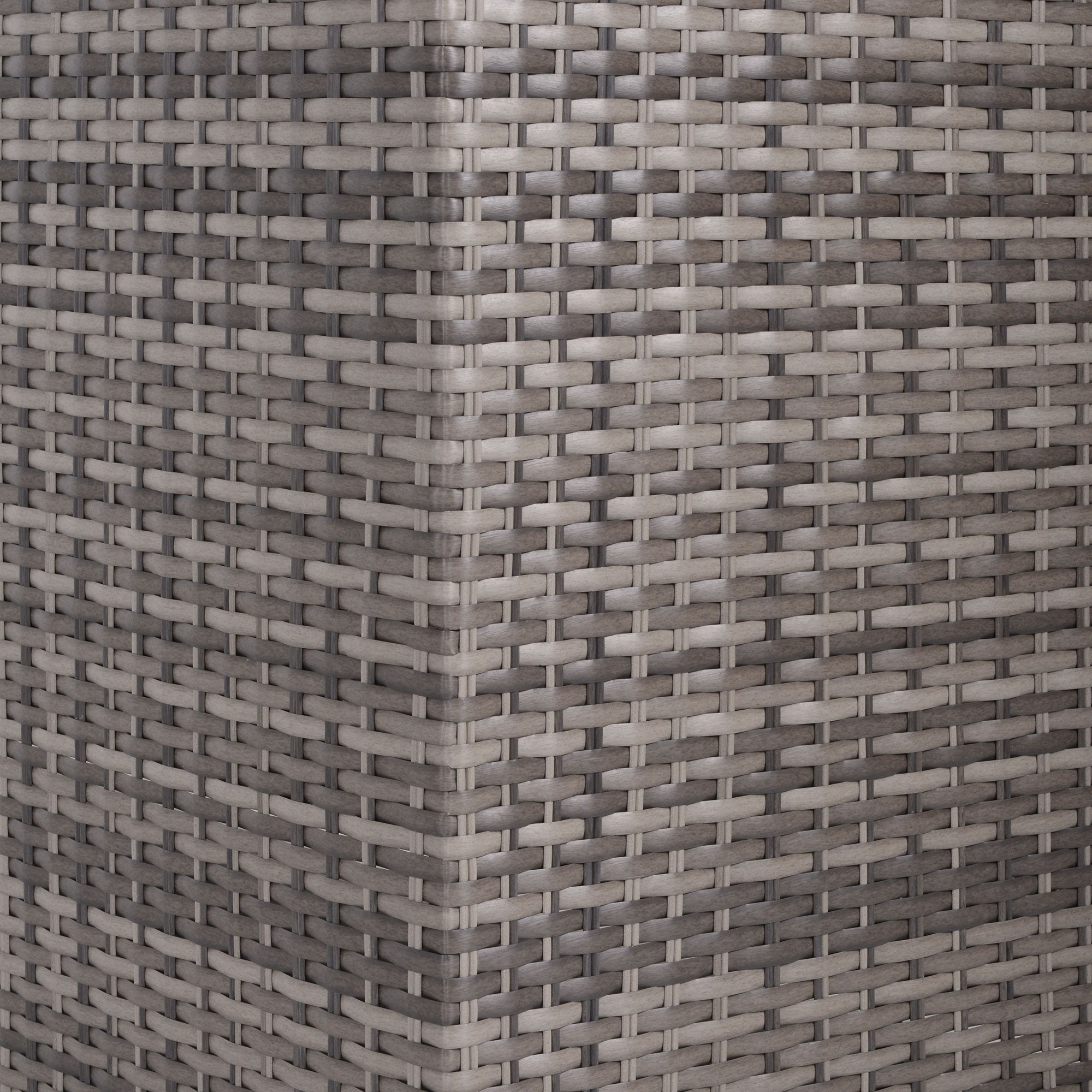 3-Piece Garden Lounge Set with 2 Outdoor Sofas and 1 Garden Table in Grey Synthetic Rattan