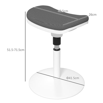 Ergonomic and Padded Stool with Adjustable Height with 5° Inclination, 41.5x41.5x51.5-71.5 cm, Gray