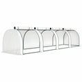 Outsunny Waterproof Anti-UV Steel and Plastic Tunnel Greenhouse with 4 Doors, 395x100x80 cm, White