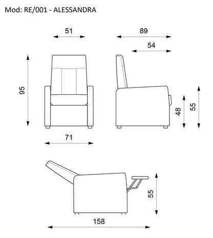 ROYAL | Manual Reclinable Armchair - Borgè