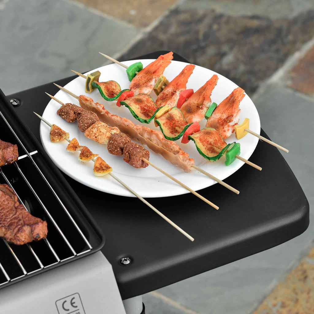 Outsunny Gas Barbecue with Lid, 5.6kW Burners, BBQ and Wheels, 104x49x99cm