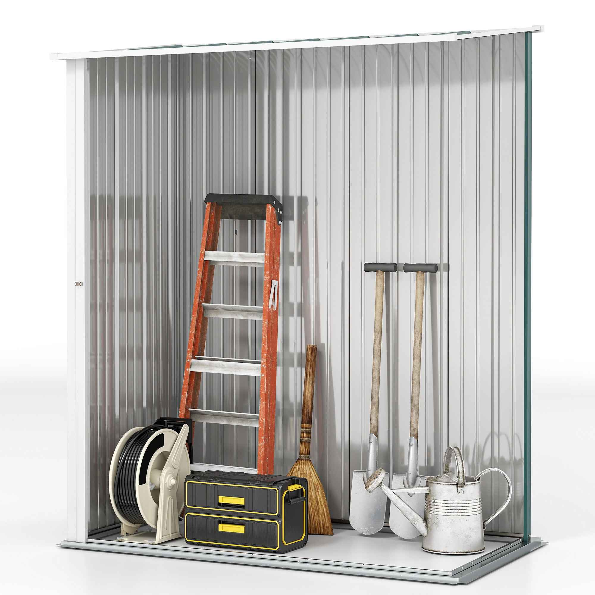 Outsunny Steel Garden Shed with Latch, 161.5 x 94.5 x 196 cm, Green