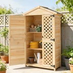 Outsunny Outdoor Cabinet: Garden Shed with Ventilated Door and Anti-Tip Kit.