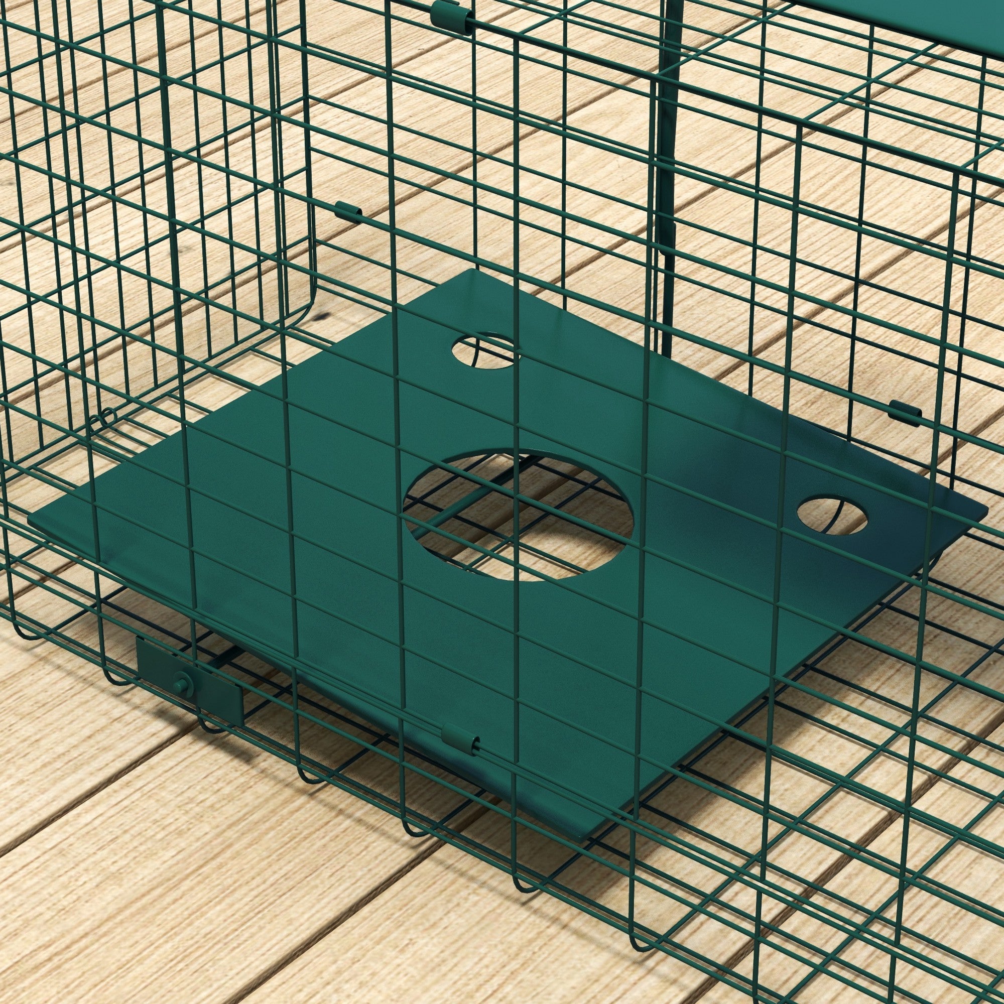 Small Animal Cage Trap with One Door and Handle, 80x25x30 cm, Dark Green