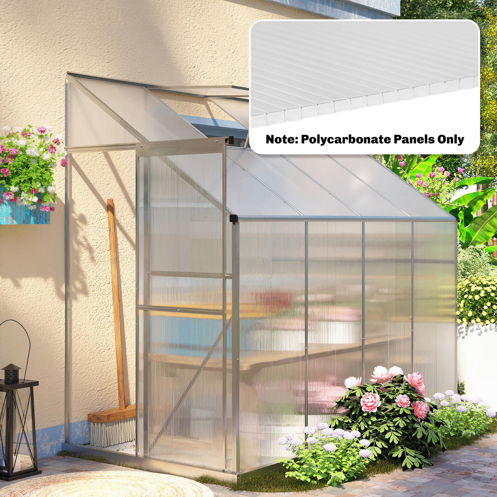 Outsunny Set of 10 Polycarbonate Honeycomb Sheets, 120x60 cm, Anti-UV, Cuttable, for Greenhouses and Canopies, Roofs