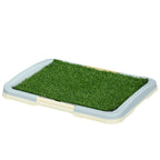 PawHut 3-Layer Dog Litter Box with Synthetic Grass, Grid and Bottom Tray, 63x48.5cm - Borgè