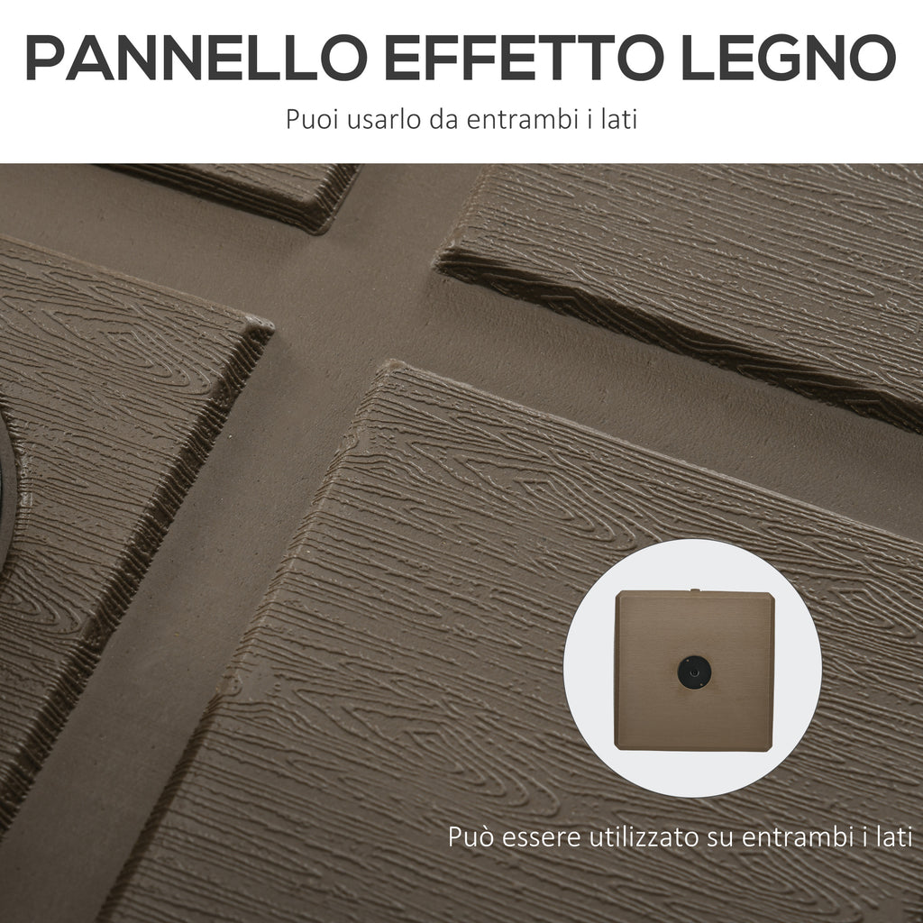 Refillable Garden Umbrella Base with HDPE and Steel Handle, 49x49x36.5 cm, Brown