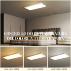 HOMCOM Set of 2 Slim and Minimal LED Ceiling Lights with Adjustable Color, in Steel and Plastic, 60x30x3.7 cm, White