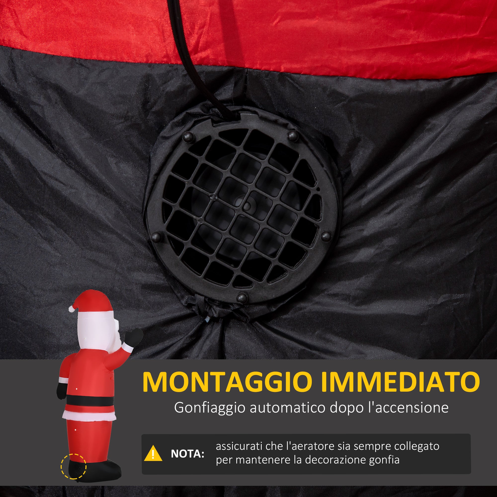 Inflatable Santa Claus with Sunglasses, LED Lights and Inflator Included, 89x44x178cm