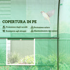 Outsunny Garden Greenhouse Steel Frame and 4 PE Windows 2.5x2x2m, Green