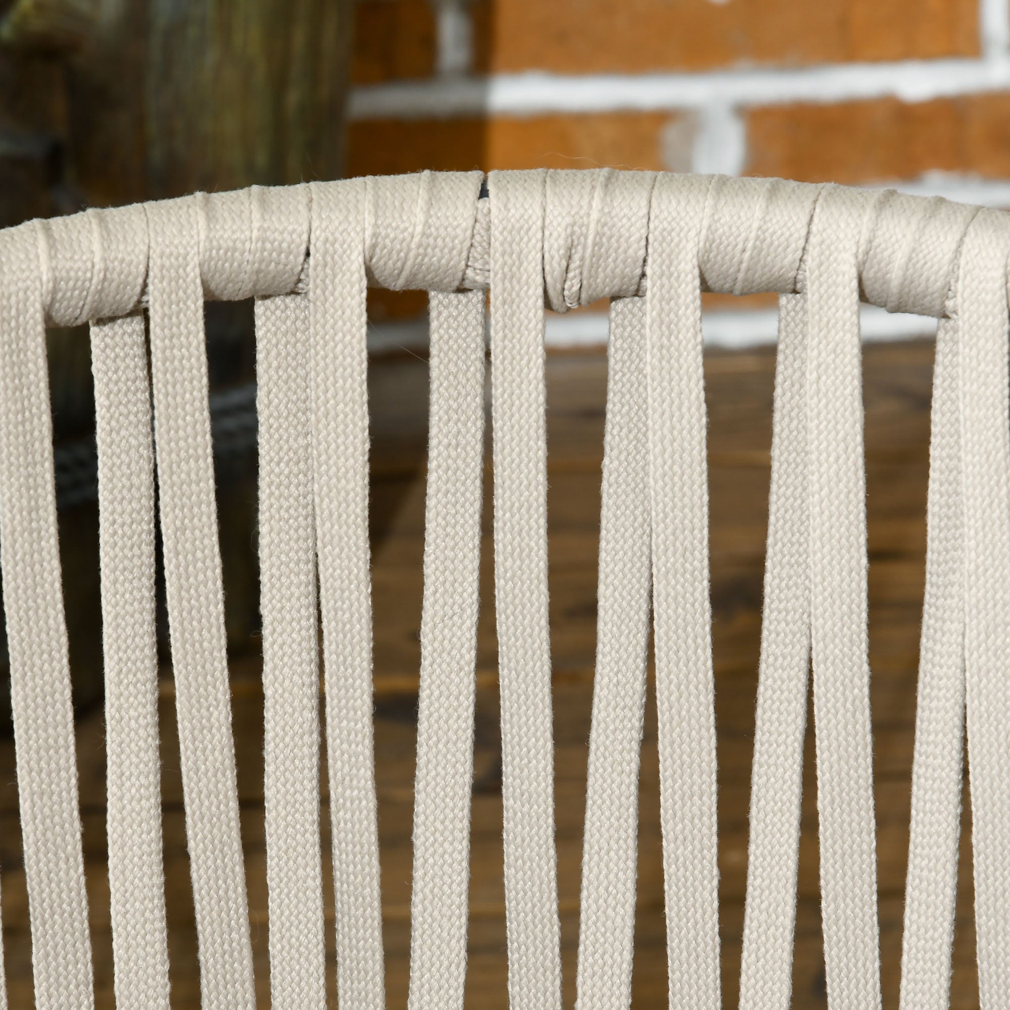 Outsunny set 2 boho -style garden chairs with rope coating and padded cushions, gray - Borgè