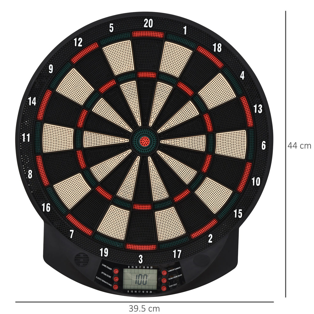 Electronic PP Dartboard with 6 Darts and Scoreboard, 44x39. 5x 2.2cm, Black
