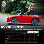 Officially Licensed RUF GT Ride-On Toy Car for Kids Ages 3-5, Remote Control, Seat Belt and Music, Red