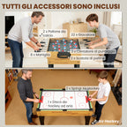 13-in-1 Game Table with Foosball, Ping Pong, Air Hockey, Pool Table, Chess and More, Walnut