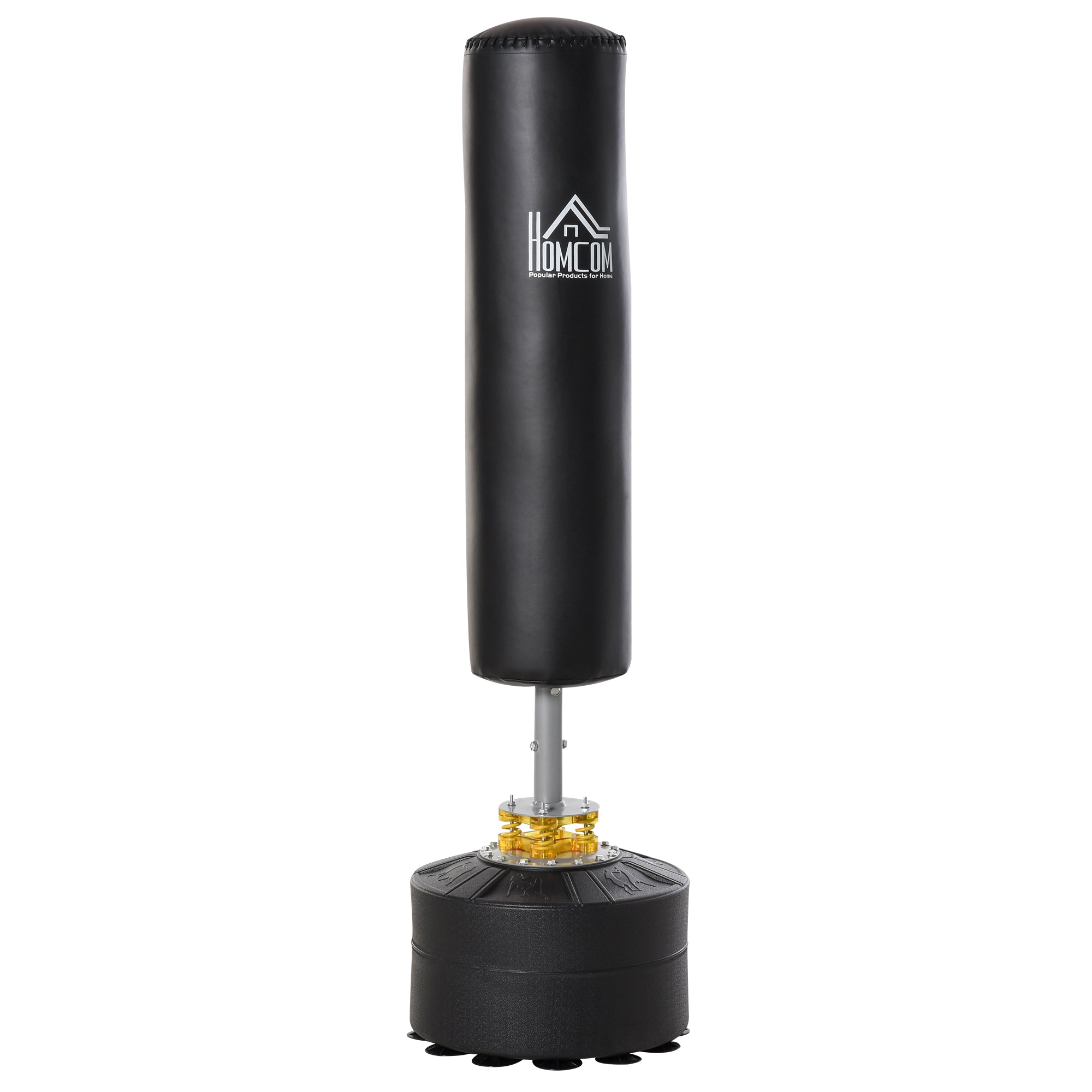 Freestanding Punching Bag, Punching Bag with Base Fillable with Water and Sand, Black