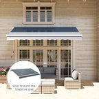 Outsunny Replacement Awning Cover for 4x3m Retractable Sun Shade Canopy in UV 50+ Polyester, Grey