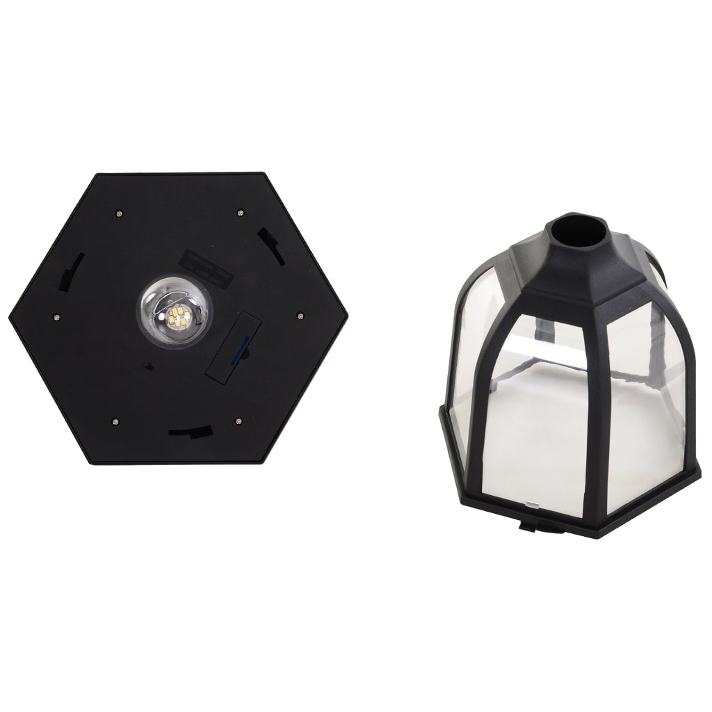 Outdoor street lamp with 6 LED lights and solar panels, waterproof, automatic switch-on, duration 6 hours, height 177cm - Borgè