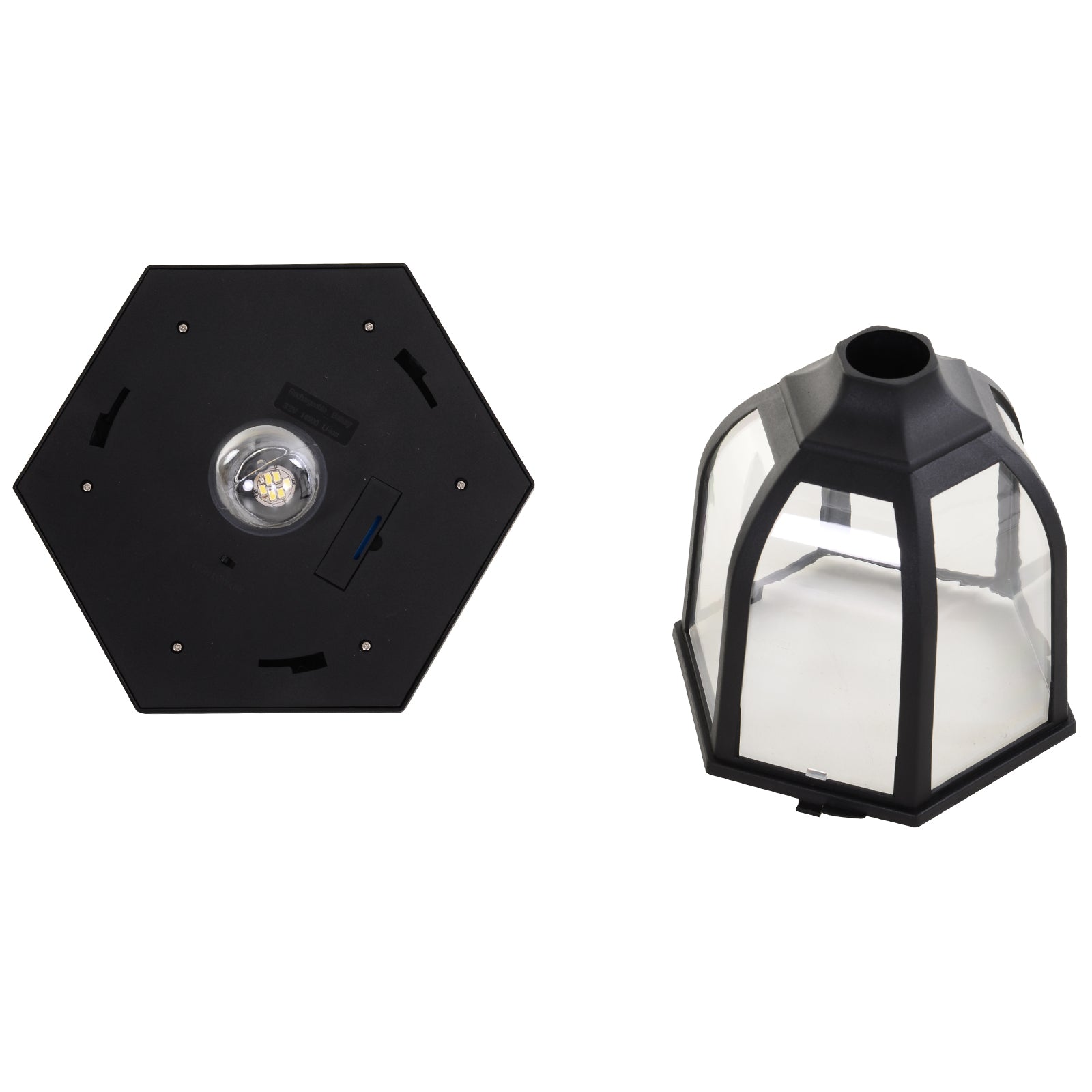 Outdoor street lamp with 6 LED lights and solar panels, waterproof, automatic switch-on, duration 6 hours, height 177cm - Borgè