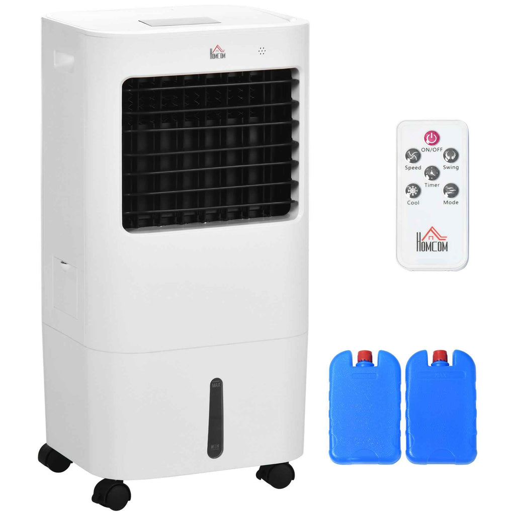 3-in-1 Evaporative Air Cooler and Fan with Ice, 3 Speeds with Timer, 32x37x74 cm, White