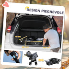 Dog Stroller with Basket, Cushion and 2 Leashes, Steel and Oxford Fabric, 81x48x99 cm, Black and Grey