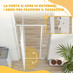 PawHut 180cm High Dog and Cat Gate, Extends from 76-104cm and Push-fits, White