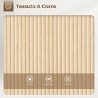 Set of 2 Swivel Bar Stools with Backrest and Armrests, Corduroy Upholstery and Footrest, Beige