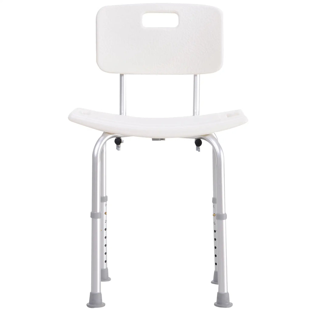 Shower Seat with Backrest Bath Aid, Shower Chair Height Adjustable 8 Positions Non-Slip