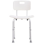 Shower Seat with Backrest Bath Aid, Shower Chair Height Adjustable 8 Positions Non-Slip