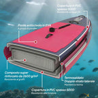 Outsunny Inflatable SUP with Seat, Paddle and Accessories, in Plastic and EVA, 335x82x15 cm, Blue and Pink