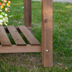 Outsunny bed for raised wooden vegetable garden with folding shelf and lower shelf, 123x54x74cm - Borgè