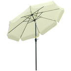 Garden and Terrace Umbrella Ø2.7x2.5 m Round with Tilting Head and UV 50+ Resistant, Beige