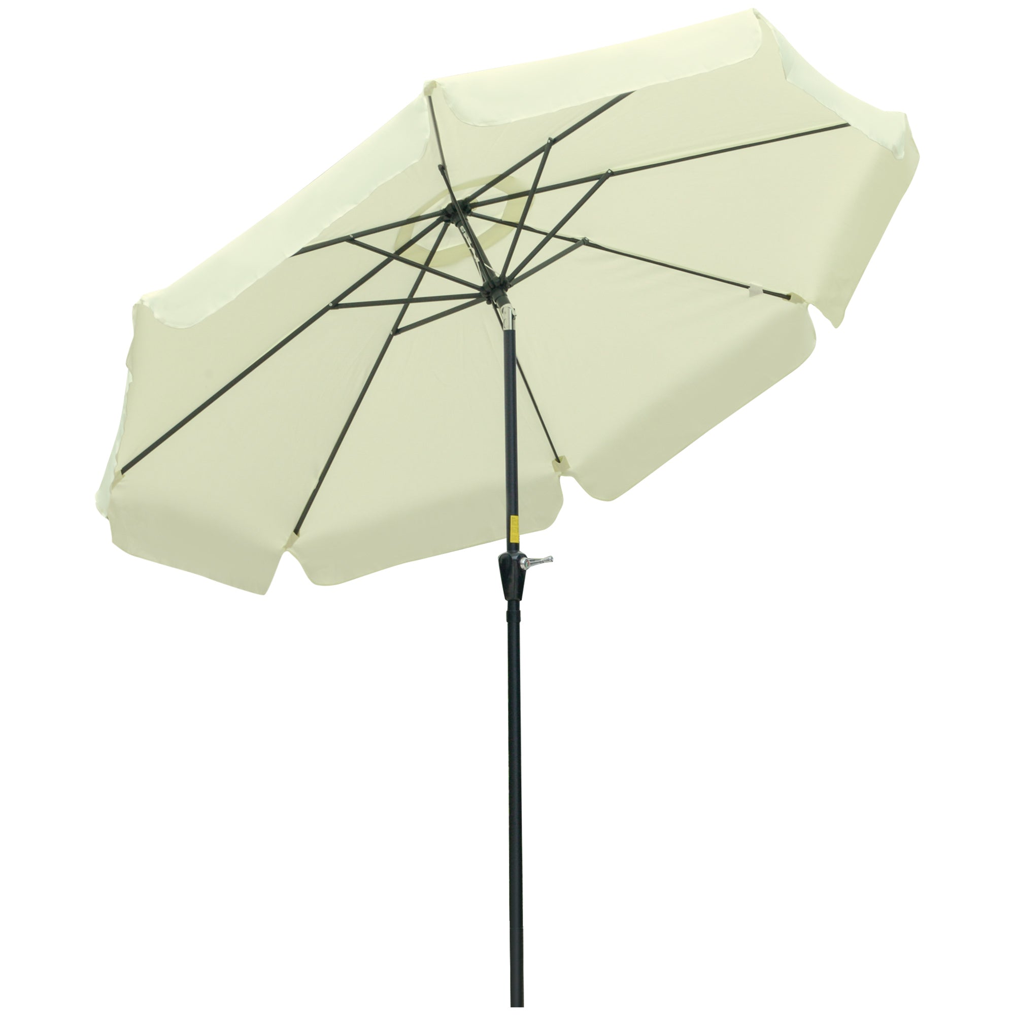 Garden and Terrace Umbrella Ø2.7x2.5 m Round with Tilting Head and UV 50+ Resistant, Beige