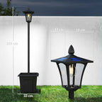 Outsunny 1.6m Solar Garden Lamp Aluminum, Automatic Switch-On, IP44 Waterproof, Black