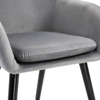 Homcom set of 2 chairs per dining room with padded and velvet armrests, 54x56x74cm, gray - Borgè