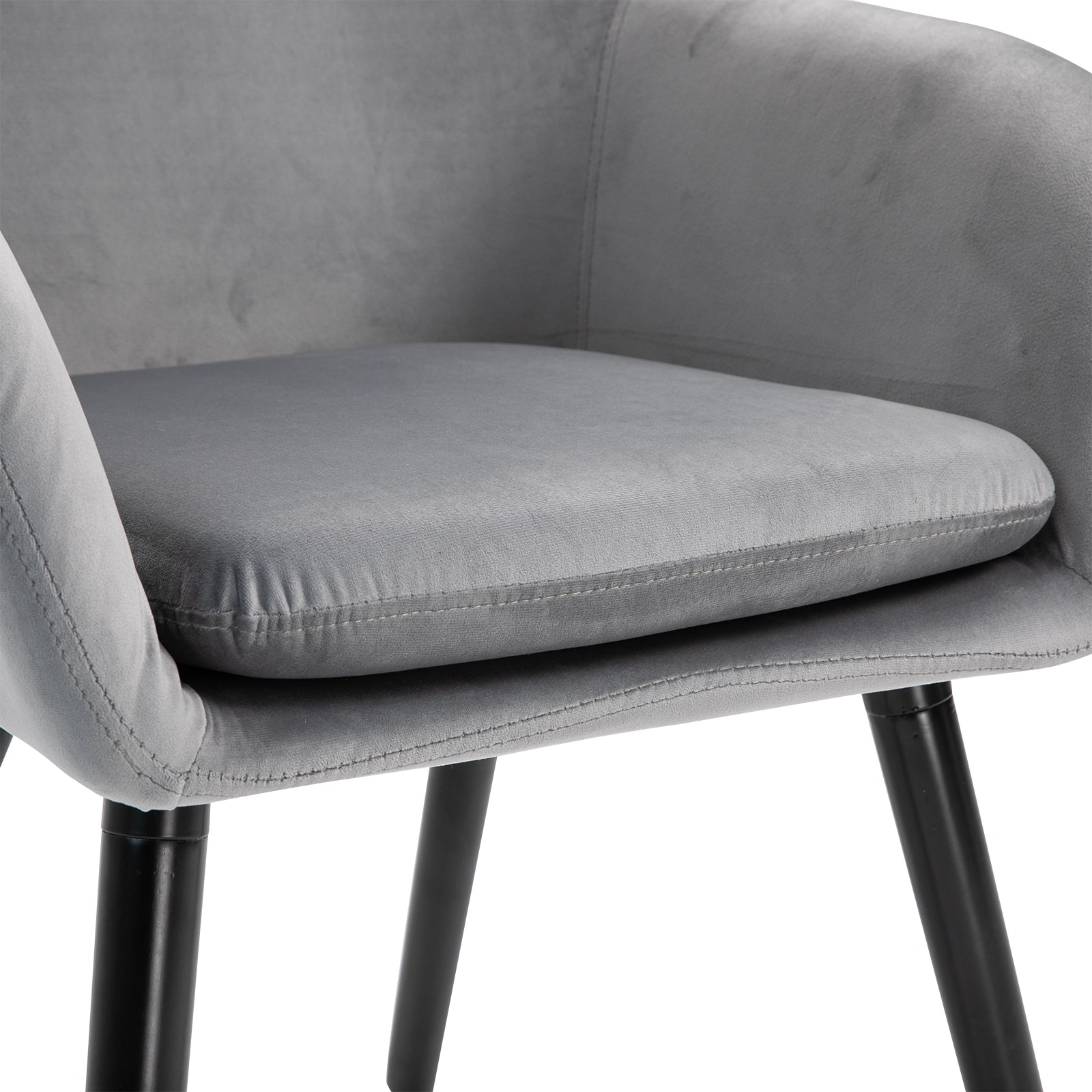 Homcom set of 2 chairs per dining room with padded and velvet armrests, 54x56x74cm, gray - Borgè