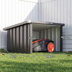 Outsunny Garage for Robot Lawn Mower with Sloped Steel Roof, 108x86x62.5 cm, Dark Grey