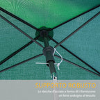 Rectangular Garden Umbrella 2x2.4 m with Adjustable Inclination and Aluminum Pole, Green and Black
