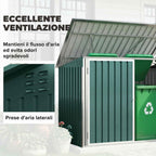 Outsunny Outdoor Steel Garbage Can Shed with Double Door