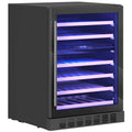 HOMCOM Wine Cooler, Dual Temperature, 5–18°C, 46 Bottles, 131L, Triple Tempered Glass Door, Black