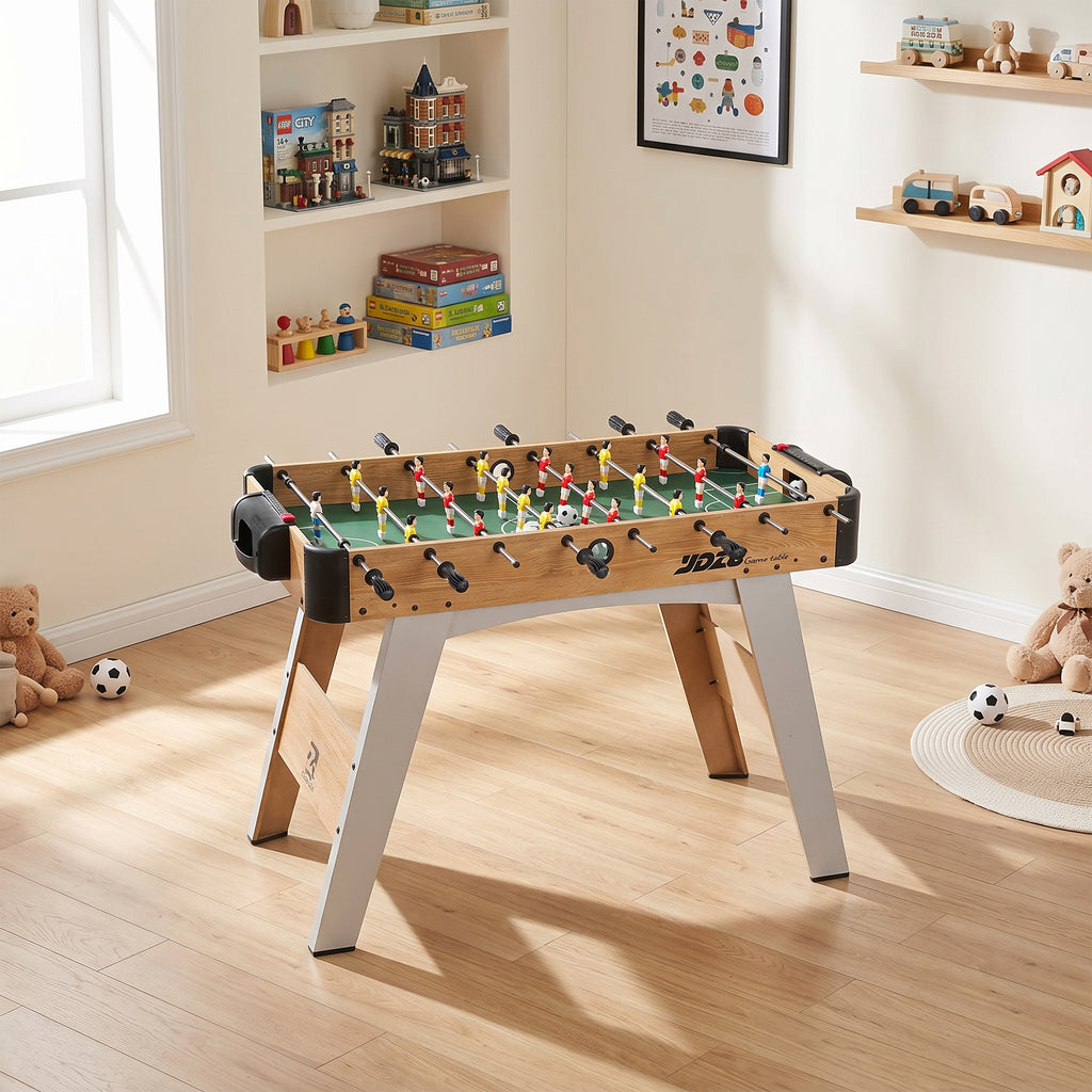 SPORTNOW Table Football with 22 Players, Balls and Manual Scoreboard, Oak and Yellow