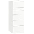 HOMCOM 6-Drawer Bedroom Chest with Hinged Mirror, 40x48x110 cm, White