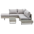 Outdoor Garden Set, Garden Lounge, Outdoor Sofa Set with Garden Table, Grey Rattan Garden Furniture - Borge' Group Limited