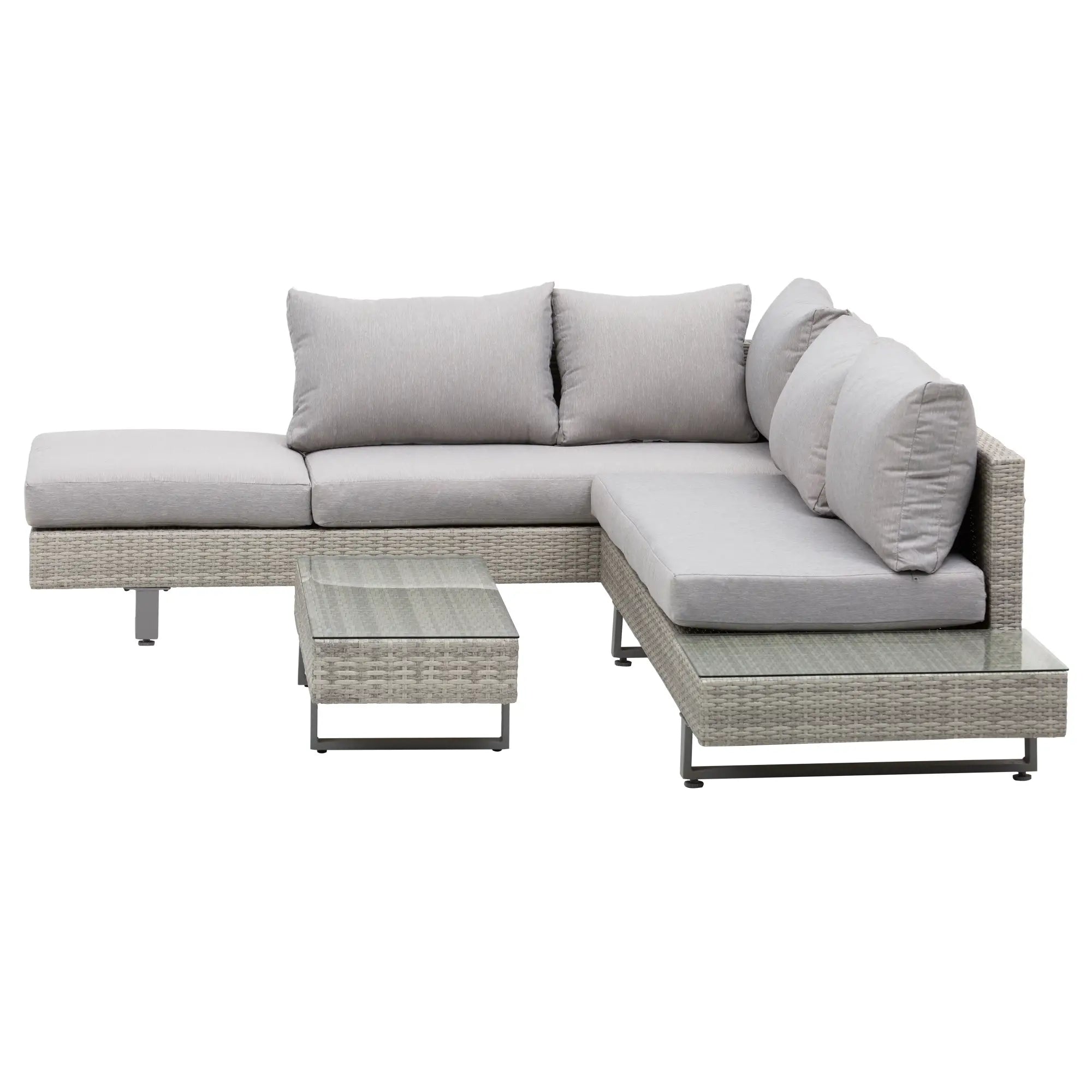 Outdoor Garden Set, Garden Lounge, Outdoor Sofa Set with Garden Table, Grey Rattan Garden Furniture - Borge' Group Limited
