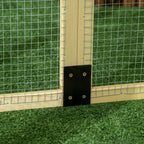 PawHut Outdoor Wooden Chicken Run with Multiple Doors and Metal Mesh, 140x88.5x106 cm, Wood Color