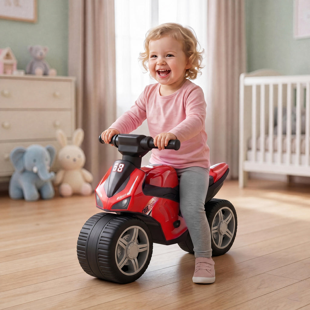 AIYAPLAY Balance Bike Without Pedals with Music for Children 18-36 Months, Red