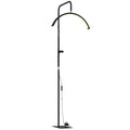HOMCOM LED Floor Lamp with Half-Moon Head, Adjustable Height and Color Temperature, Remote Control, Black