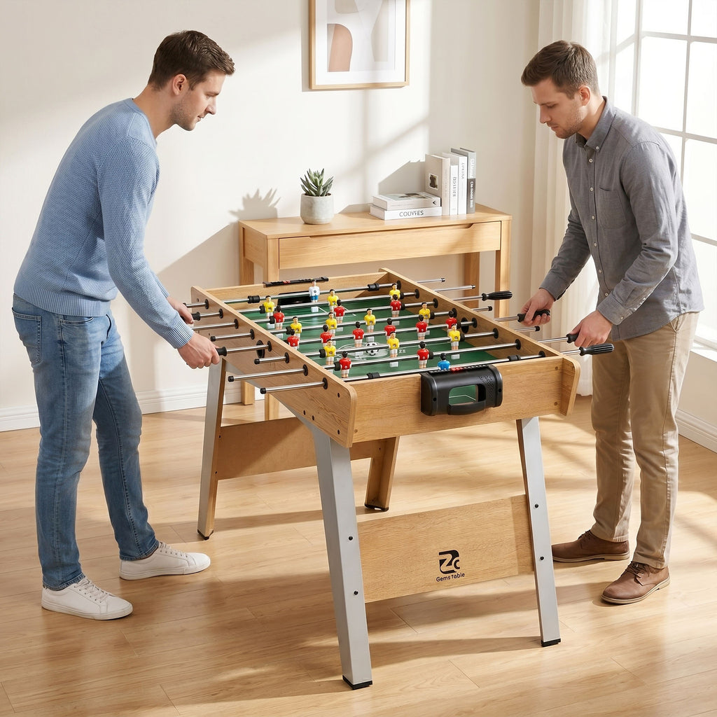 SPORTNOW Table Football, 121cm Table, 22 Players, Manual Scoreboard, Natural Wood