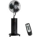 3-in-1 Oscillating Pedestal Fan with Water Mist, Remote Control, and 9-Hour Timer, 45 x 38 x 130 cm, Black