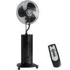 3-in-1 Oscillating Pedestal Fan with Water Mist, Remote Control, and 9-Hour Timer, 45 x 38 x 130 cm, Black